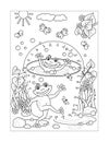 Frogs in a bucket dot-to-dot picture puzzle and coloring page